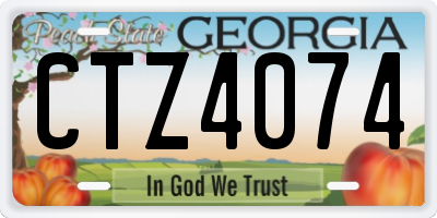 GA license plate CTZ4074