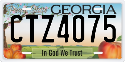 GA license plate CTZ4075