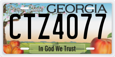 GA license plate CTZ4077