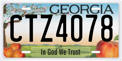 GA license plate CTZ4078