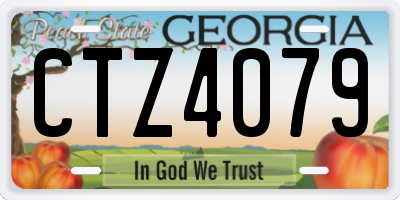 GA license plate CTZ4079