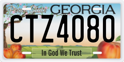 GA license plate CTZ4080