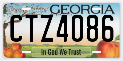 GA license plate CTZ4086