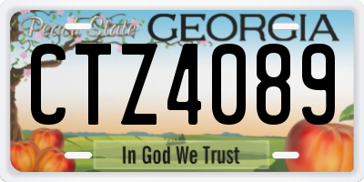 GA license plate CTZ4089