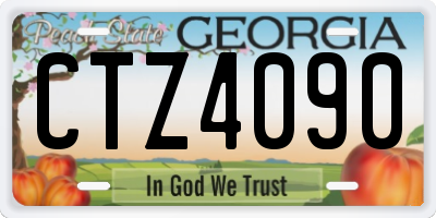GA license plate CTZ4090