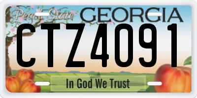 GA license plate CTZ4091