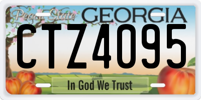 GA license plate CTZ4095