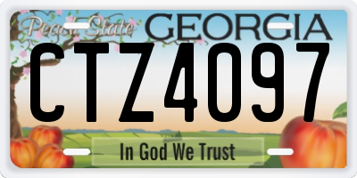 GA license plate CTZ4097