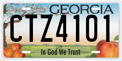 GA license plate CTZ4101