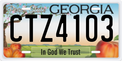 GA license plate CTZ4103