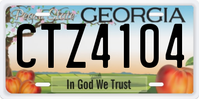 GA license plate CTZ4104