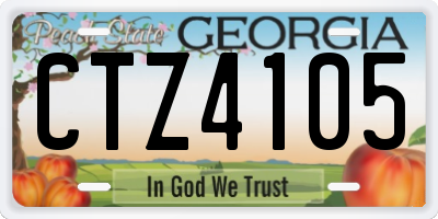 GA license plate CTZ4105