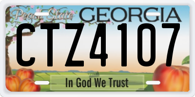 GA license plate CTZ4107