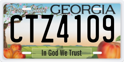 GA license plate CTZ4109
