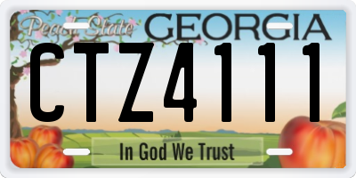 GA license plate CTZ4111