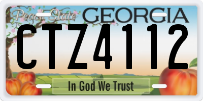 GA license plate CTZ4112