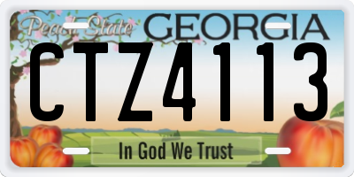 GA license plate CTZ4113