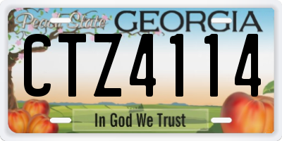 GA license plate CTZ4114
