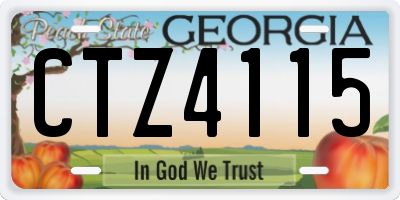 GA license plate CTZ4115
