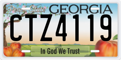 GA license plate CTZ4119