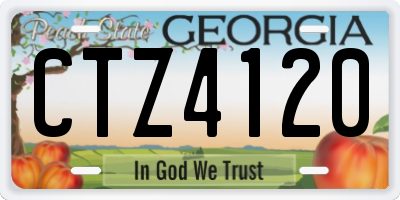 GA license plate CTZ4120