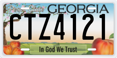 GA license plate CTZ4121