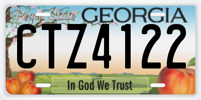 GA license plate CTZ4122
