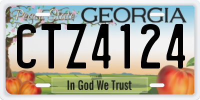 GA license plate CTZ4124