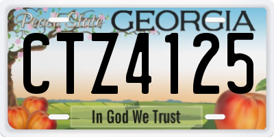 GA license plate CTZ4125