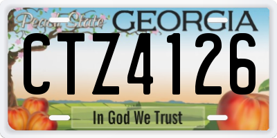 GA license plate CTZ4126