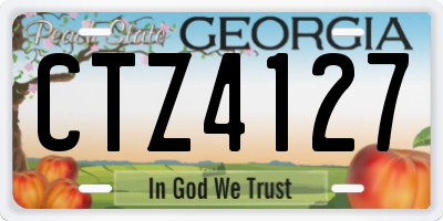 GA license plate CTZ4127