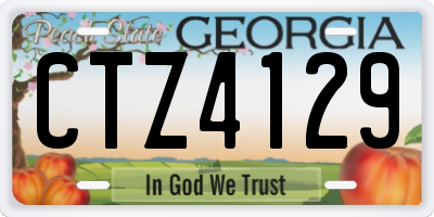 GA license plate CTZ4129
