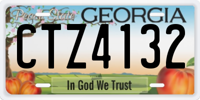 GA license plate CTZ4132