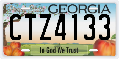 GA license plate CTZ4133