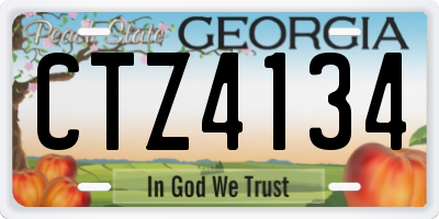 GA license plate CTZ4134