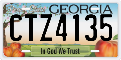 GA license plate CTZ4135