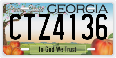 GA license plate CTZ4136