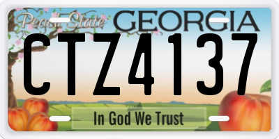 GA license plate CTZ4137