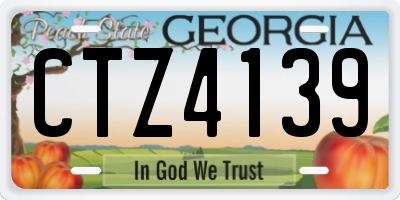 GA license plate CTZ4139