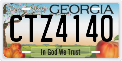 GA license plate CTZ4140