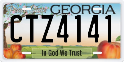 GA license plate CTZ4141
