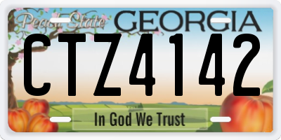GA license plate CTZ4142