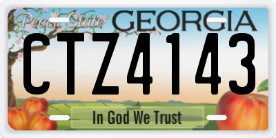 GA license plate CTZ4143