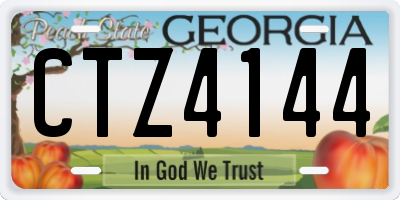 GA license plate CTZ4144