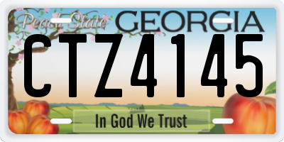 GA license plate CTZ4145