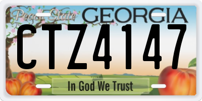 GA license plate CTZ4147