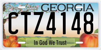 GA license plate CTZ4148