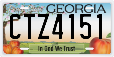 GA license plate CTZ4151