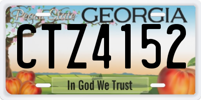 GA license plate CTZ4152