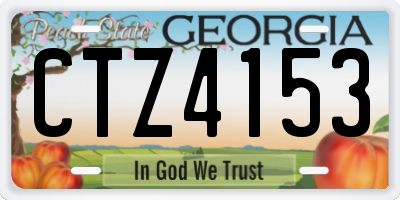 GA license plate CTZ4153